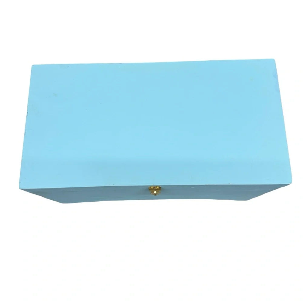 Beautiful Light Blue Jewelry Box Hand Crafted New